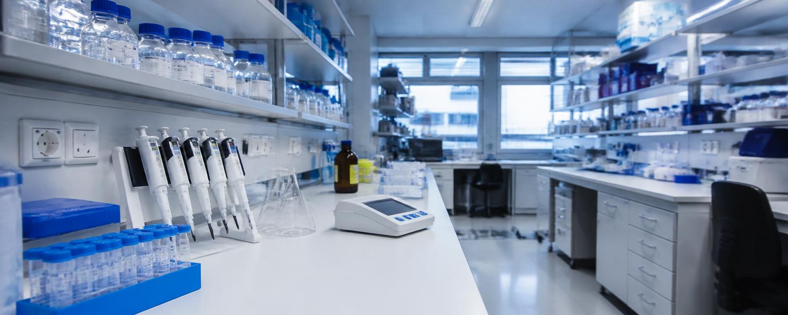 Modern research laboratory with organized equipment